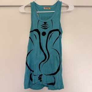 Elephant tank top in blue turquoise